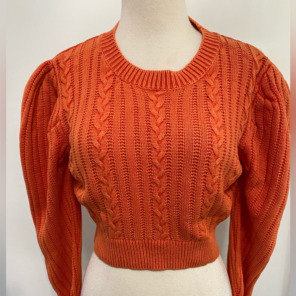 URBAN OUTFITTERS Orange Long Sleeve    Cropped Sweater - Size L - NEW